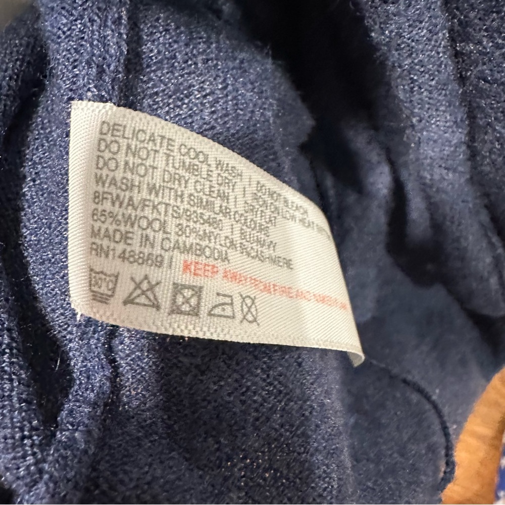 Fat Face Cashmere Wool Blend Blue Long Open Cardigan Women’s size 10 - Picture 6 of 9